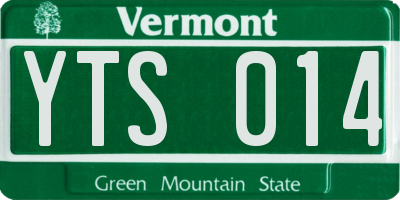VT license plate YTS014