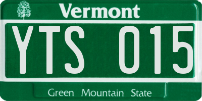 VT license plate YTS015