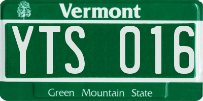 VT license plate YTS016