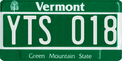 VT license plate YTS018