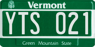 VT license plate YTS021