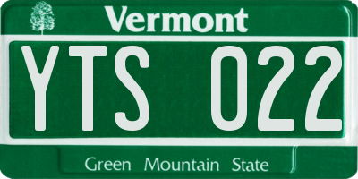 VT license plate YTS022