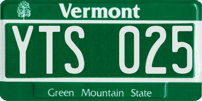 VT license plate YTS025