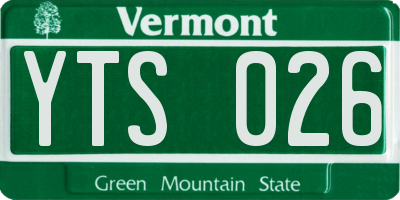 VT license plate YTS026