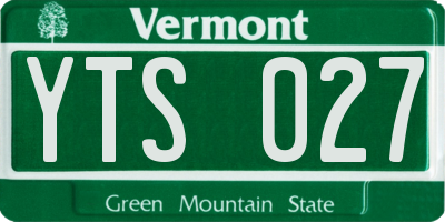 VT license plate YTS027