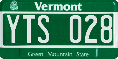 VT license plate YTS028