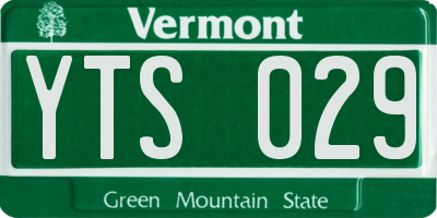 VT license plate YTS029