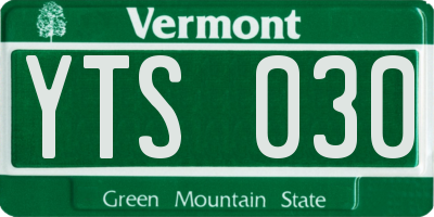 VT license plate YTS030