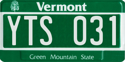 VT license plate YTS031