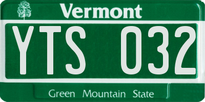 VT license plate YTS032