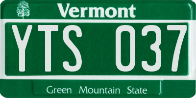 VT license plate YTS037