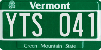 VT license plate YTS041