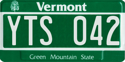 VT license plate YTS042