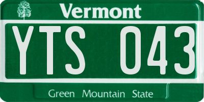 VT license plate YTS043