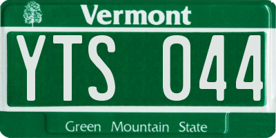 VT license plate YTS044