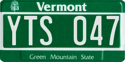 VT license plate YTS047