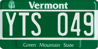 VT license plate YTS049