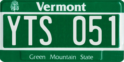 VT license plate YTS051