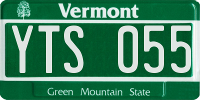 VT license plate YTS055
