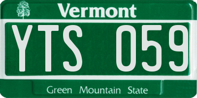 VT license plate YTS059