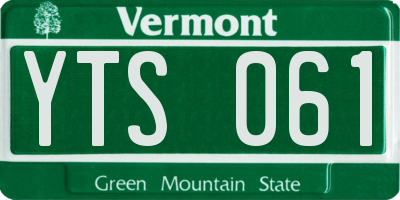 VT license plate YTS061