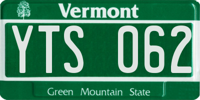 VT license plate YTS062