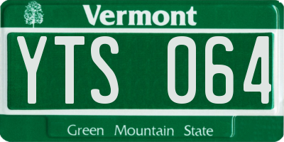 VT license plate YTS064
