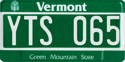 VT license plate YTS065