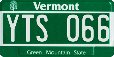 VT license plate YTS066