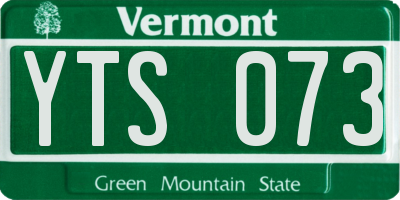 VT license plate YTS073