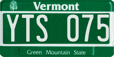 VT license plate YTS075
