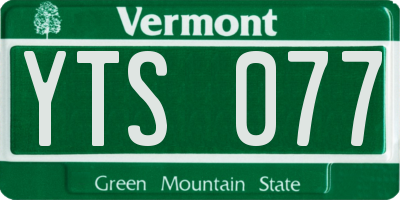 VT license plate YTS077