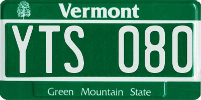 VT license plate YTS080