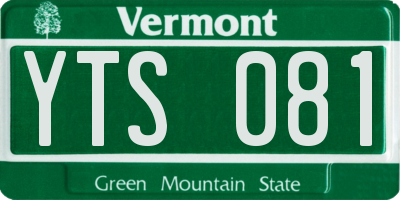 VT license plate YTS081