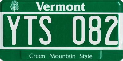 VT license plate YTS082