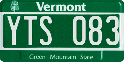 VT license plate YTS083