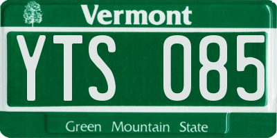 VT license plate YTS085