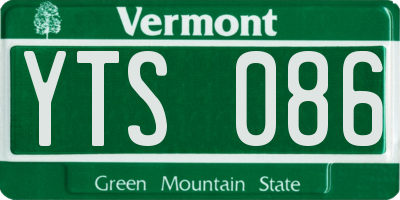 VT license plate YTS086