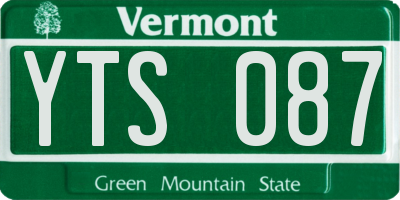 VT license plate YTS087