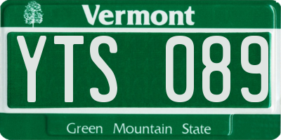 VT license plate YTS089