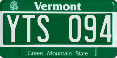 VT license plate YTS094