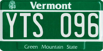 VT license plate YTS096
