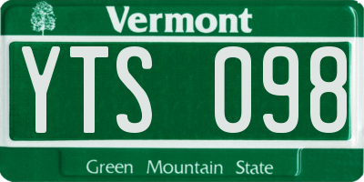 VT license plate YTS098