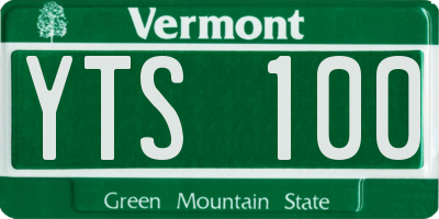 VT license plate YTS100