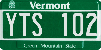 VT license plate YTS102