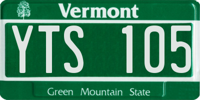VT license plate YTS105