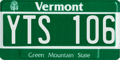 VT license plate YTS106