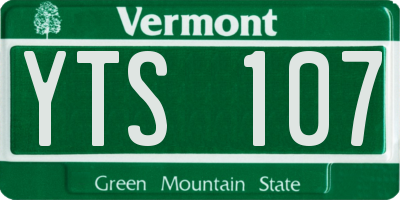 VT license plate YTS107