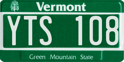 VT license plate YTS108