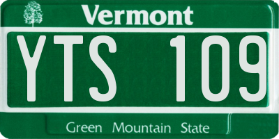 VT license plate YTS109